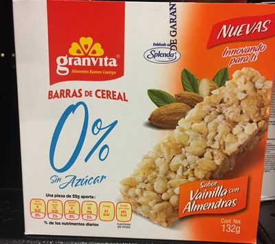 Barras de cereal sabor vainilla con almendras