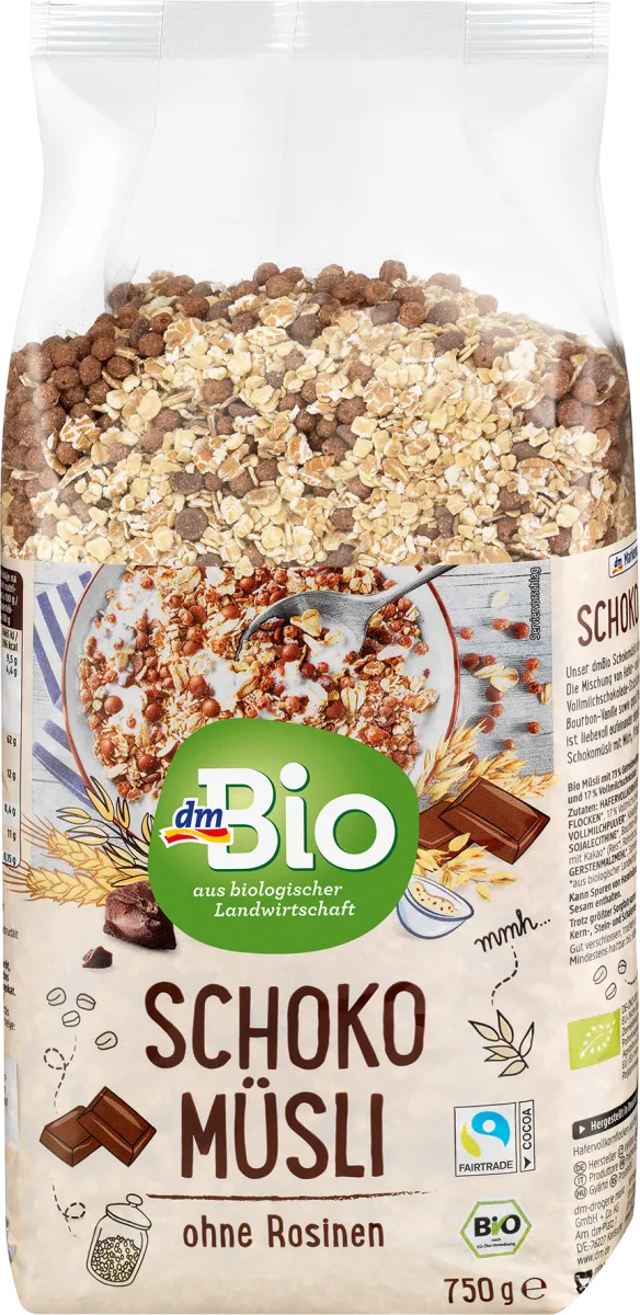 Bio Schokomüsli ohne Rosinen