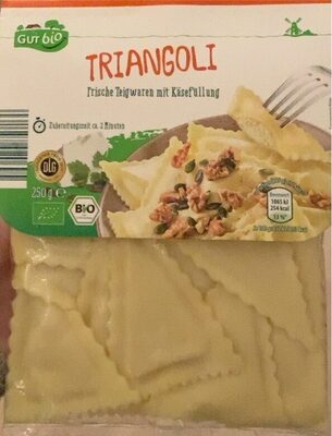 Bio-Triangoli mit käsehaltiger Füllung