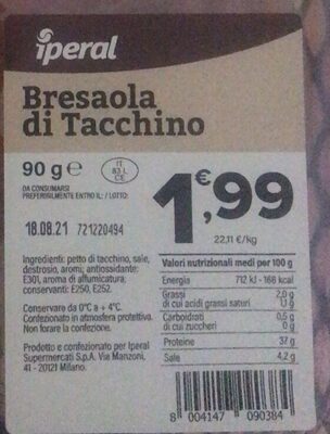 Bresaola di Tacchino