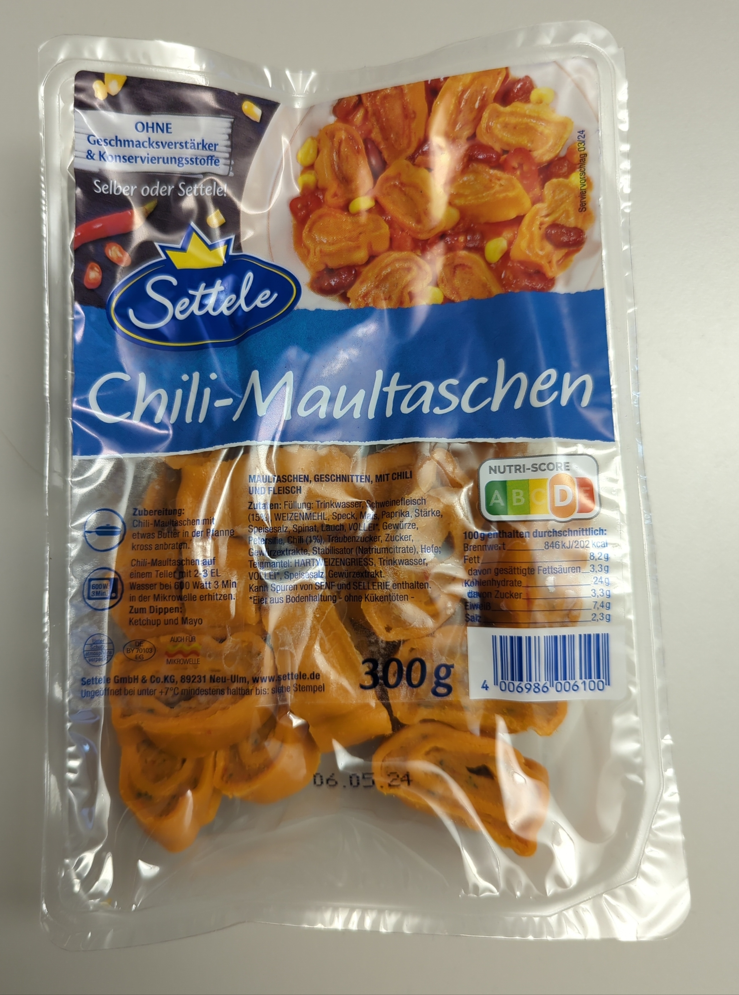 Chili-Maultaschen