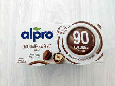 Alpro Sojadessert mit Haselnuss, Schokolade, 90 kcal 2x113g